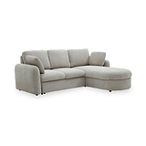 Belvere Curved Corner 3 Seater Sofa Bed Taupe from Roseland Furniture