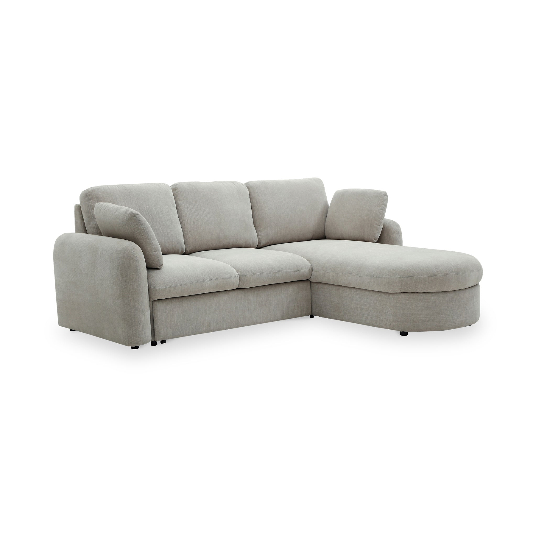 Belvere Curved Corner 3 Seater Sofa Bed Taupe from Roseland Furniture