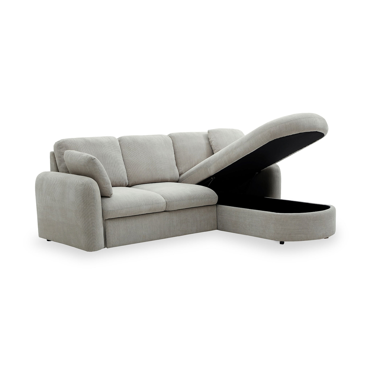 Belvere Curved Corner 3 Seater Sofa Bed Taupe from Roseland Furniture