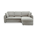Belvere Curved Corner 3 Seater Sofa Bed Taupe from Roseland Furniture