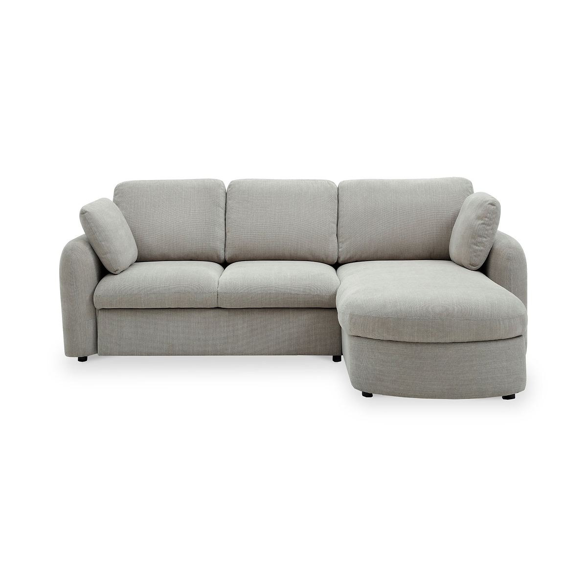 Belvere Curved Corner 3 Seater Sofa Bed Taupe from Roseland Furniture