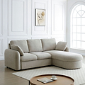 Belvere Curved Corner 3 Seater Sofa Bed Taupe from Roseland Furniture