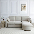 Belvere Curved Corner 3 Seater Sofa Bed Taupe from Roseland Furniture
