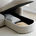 Belvere Curved Corner 3 Seater Sofa Bed Taupe from Roseland Furniture