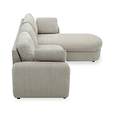 Belvere Curved Corner 3 Seater Sofa Bed Taupe from Roseland Furniture
