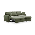Belvere Curved Corner 3 Seater Sofa Bed Olive from Roseland Furniture