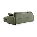Belvere Curved Corner 3 Seater Sofa Bed Olive from Roseland Furniture
