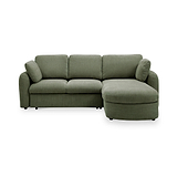 Belvere Curved Corner 3 Seater Sofa Bed Olive from Roseland Furniture
