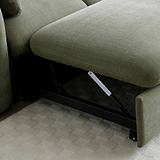 Belvere Curved Corner 3 Seater Sofa Bed Olive from Roseland Furniture
