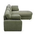 Belvere Curved Corner 3 Seater Sofa Bed Olive from Roseland Furniture