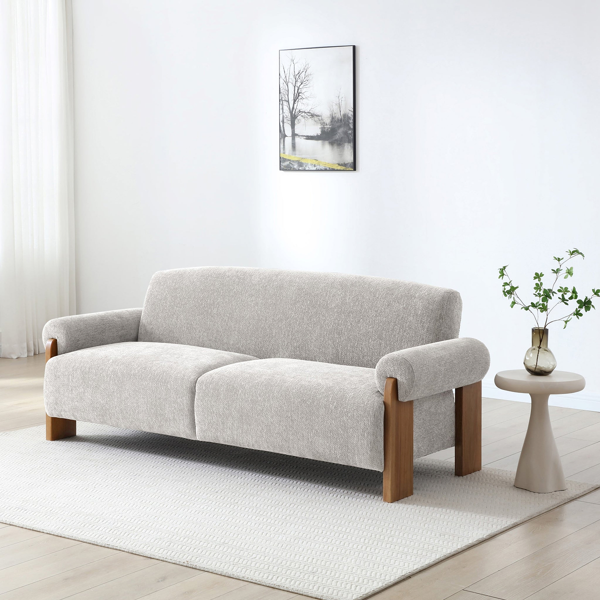 Calix 3 Seater Sofa Bed Natural from Roseland Furniture