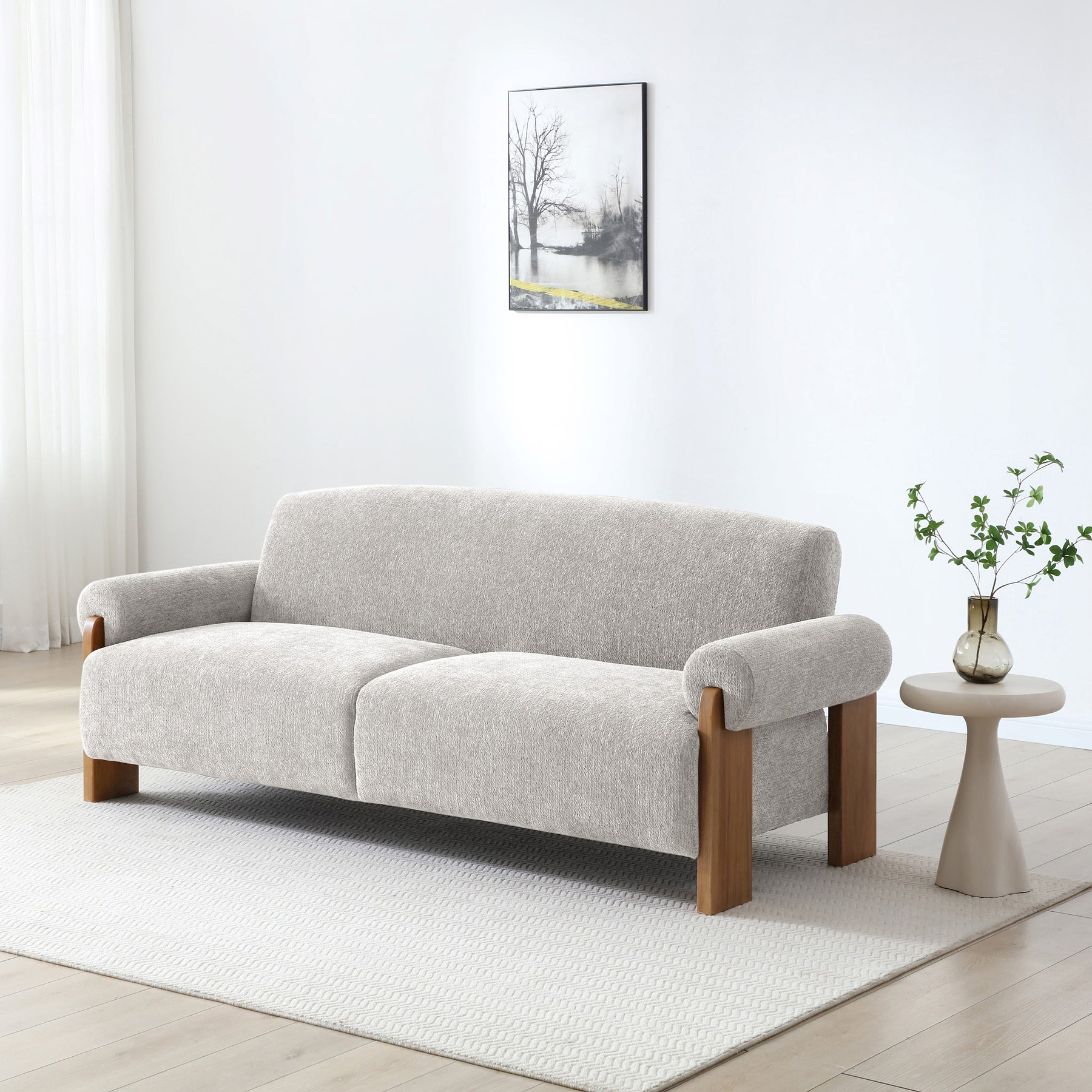 Calix 3 Seater Sofa Bed Natural from Roseland Furniture