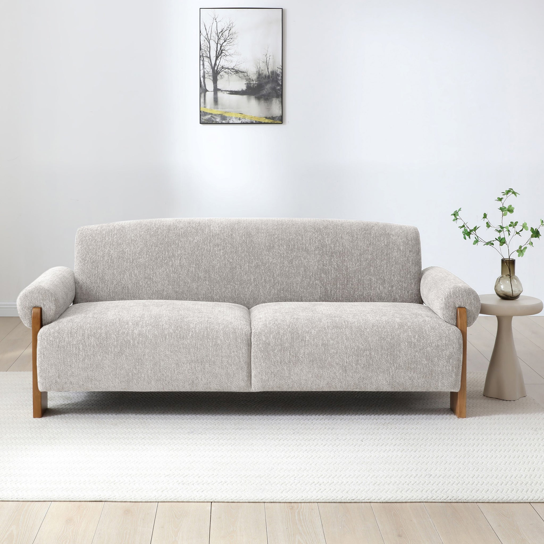 Calix 3 Seater Sofa Bed Natural from Roseland Furniture
