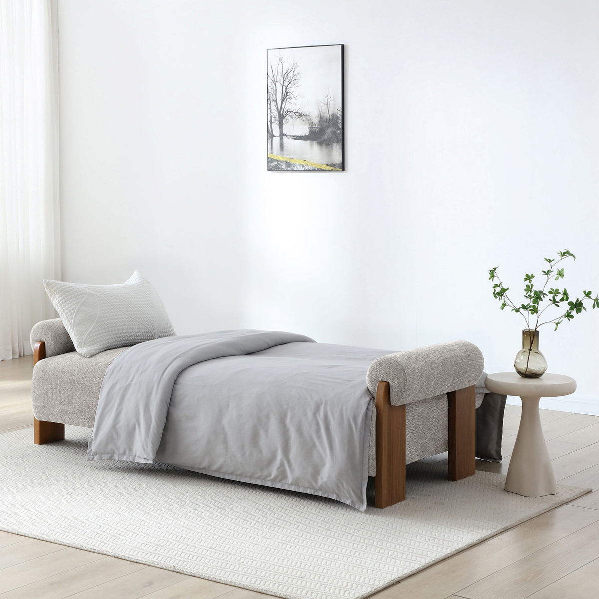 Calix 3 Seater Sofa Bed Natural from Roseland Furniture