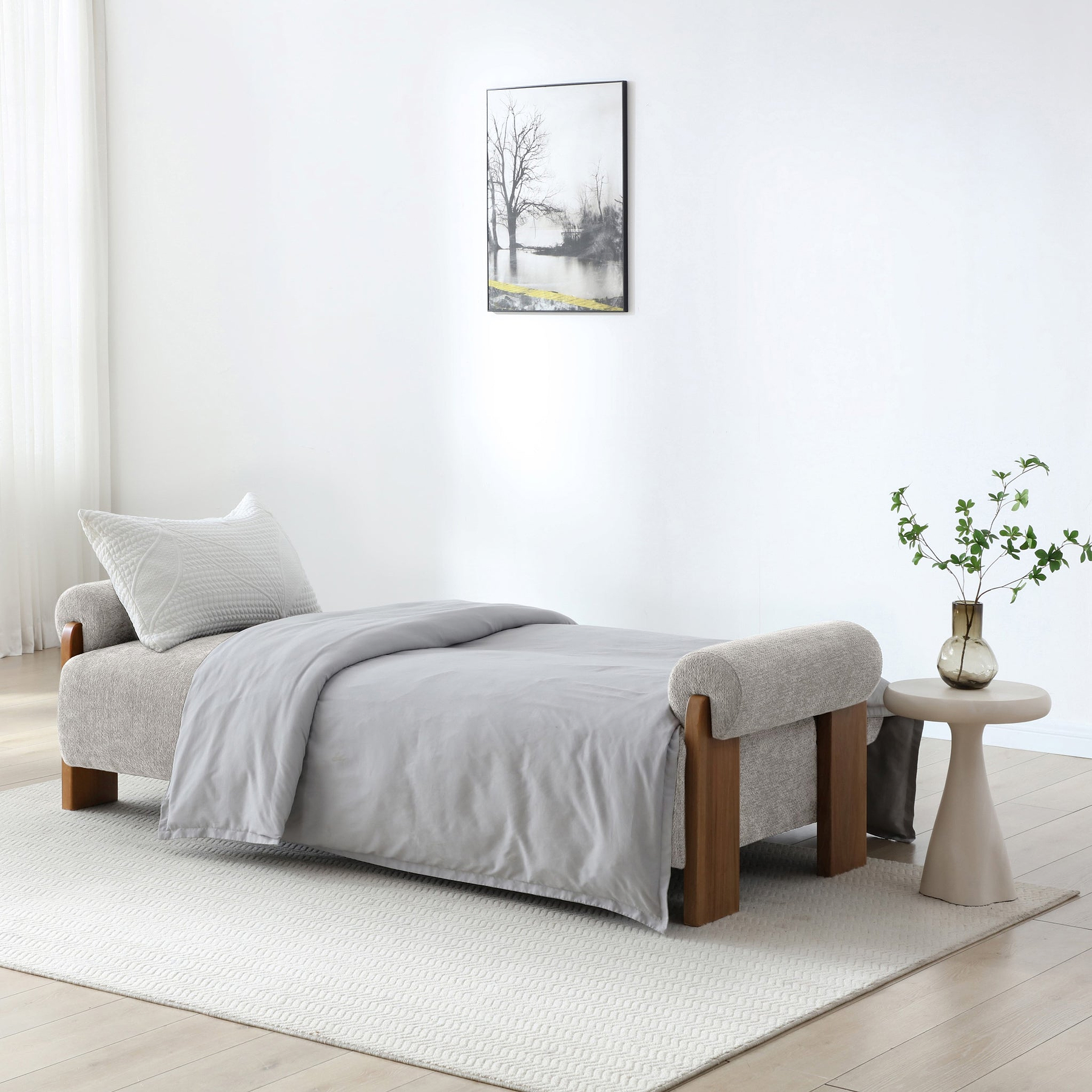 Calix 3 Seater Sofa Bed Natural from Roseland Furniture