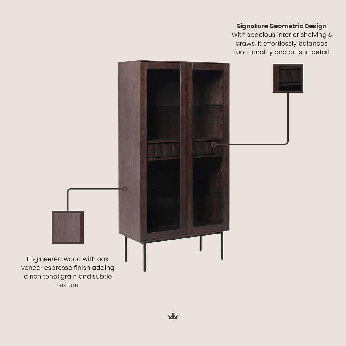 Roka Geometric Display Cabinet from Roseland Furniture