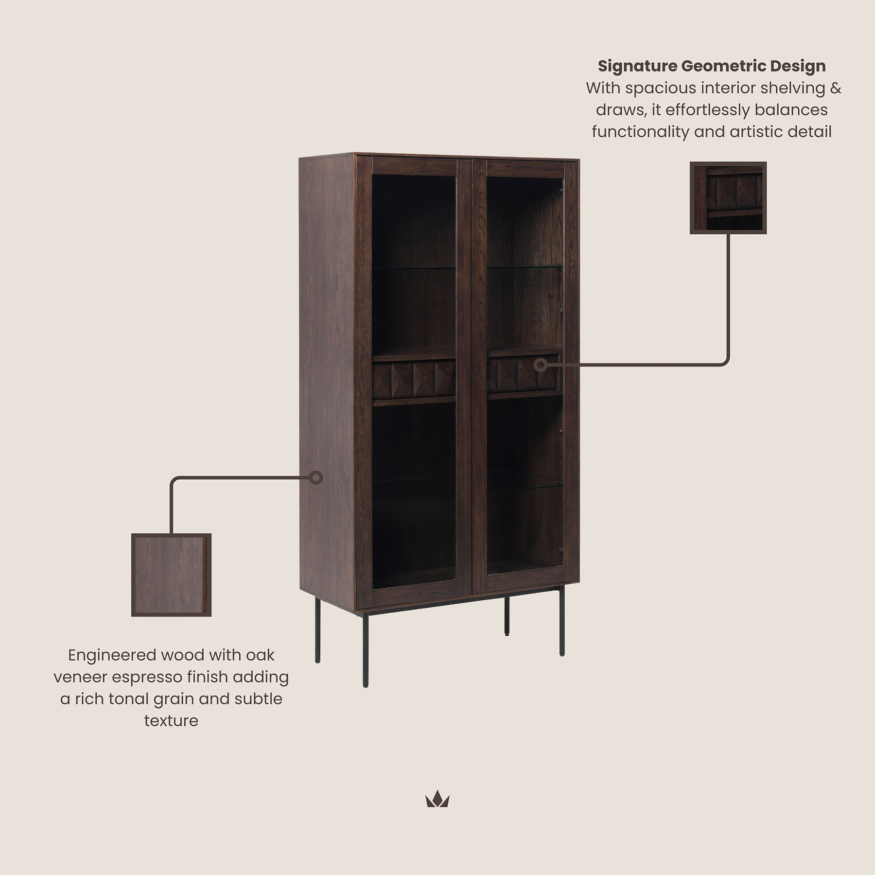 Roka Geometric Display Cabinet from Roseland Furniture