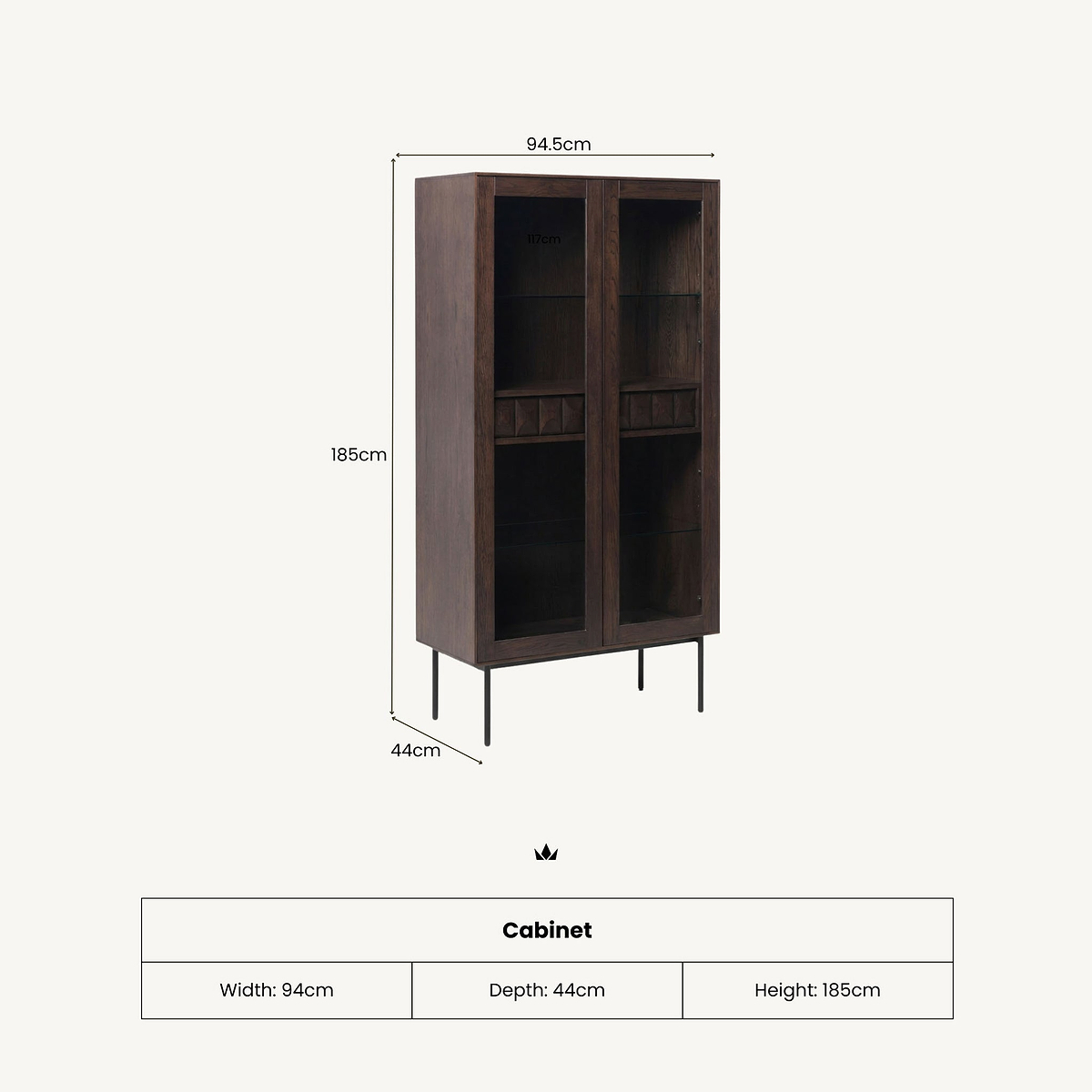 Roka Geometric Display Cabinet from Roseland Furniture