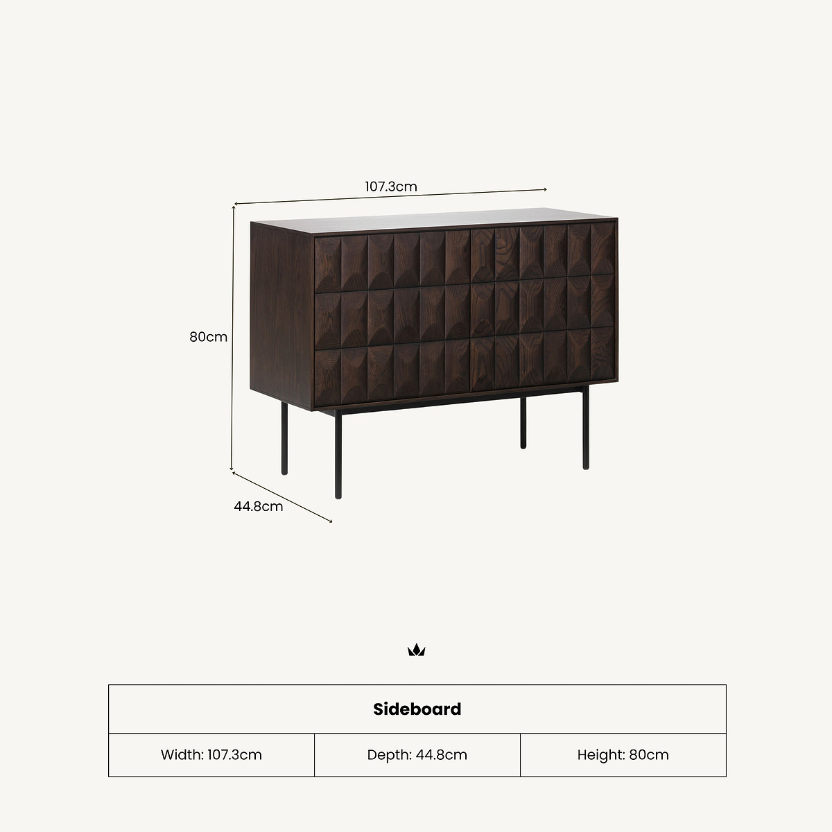 Roka Geometric Large Sideboard from Roseland Furniture
