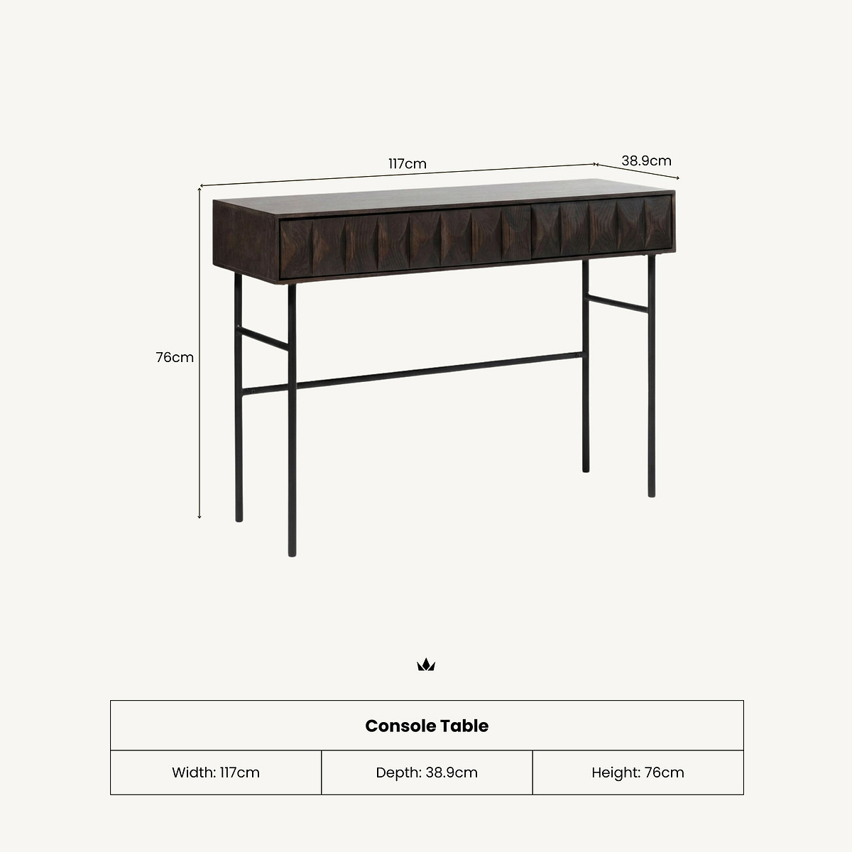 Roka Geometric Console Table from Roseland Furniture
