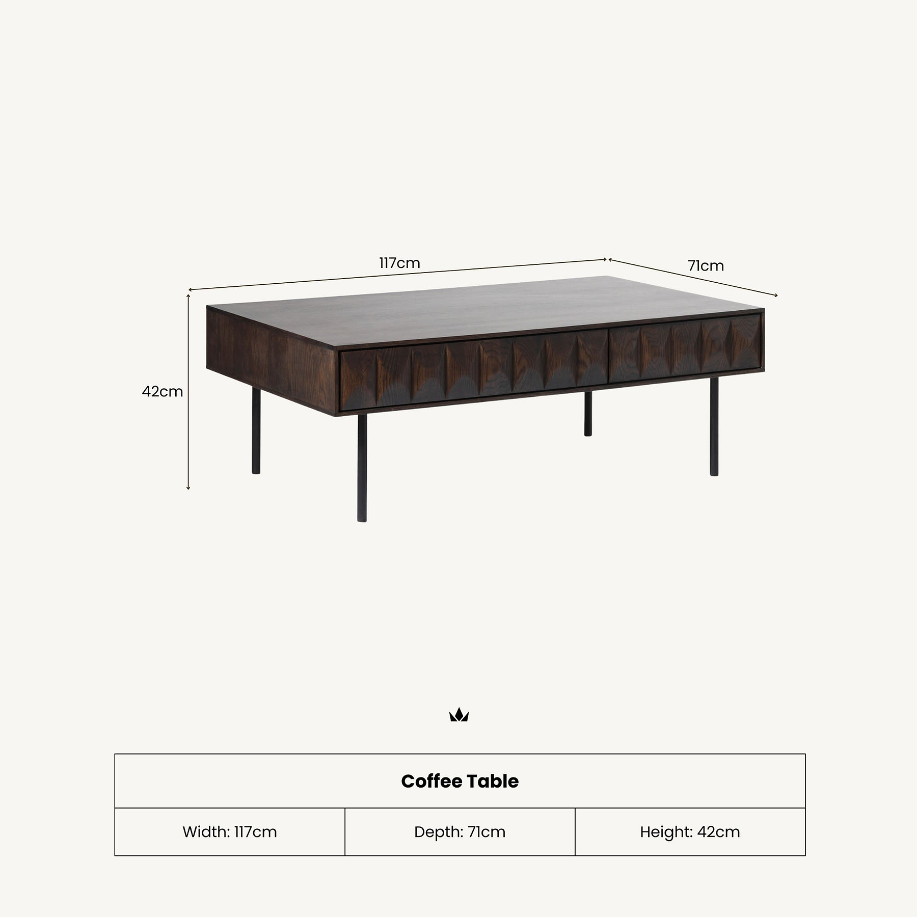 Roka Geometric Coffee Table from Roseland Furniture