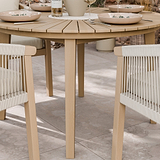 FSC 1 Roma 120cm Round Table w 4 Roma Dining Chairs Concrete Insert from Roseland Furniture
