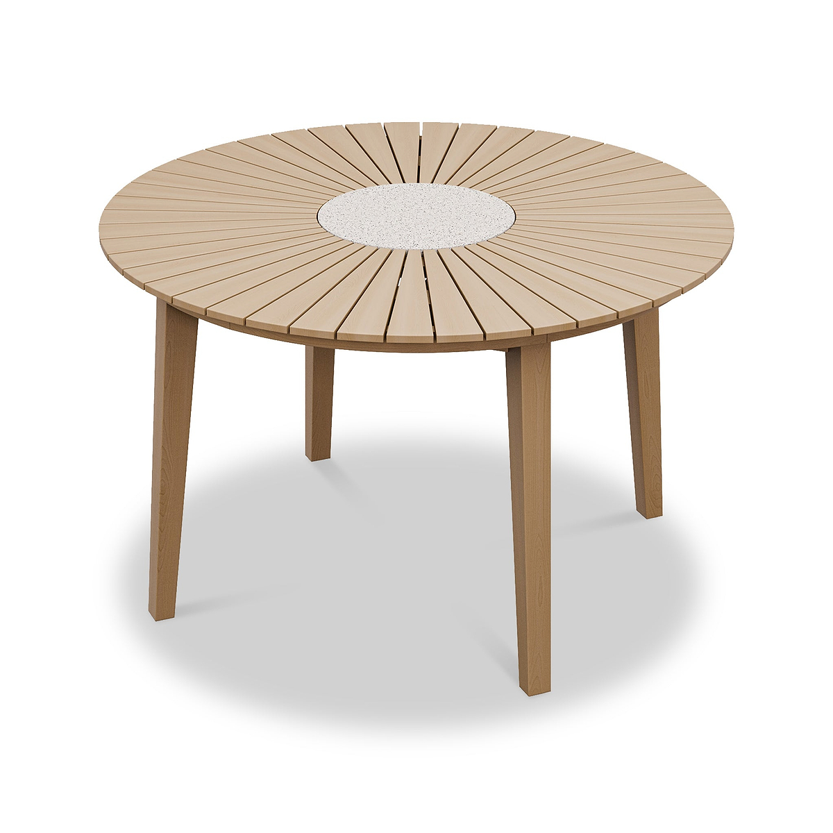 Roma FSC 4 Seater Round Sunray with Concrete Insert Dining Table