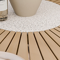 Roma 120cm Round Table 4 Roma Rope Stacking Chairs Concrete Insert from Roseland Furniture