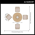 Roma 120cm Round Table 4 Roma Rope Stacking Chairs Concrete Insert from Roseland Furniture