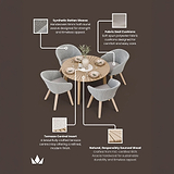 Roma FSC 4 Seater Round Sunray with Concrete Insert Dining Set with Sol Dining Chairs