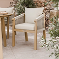 FSC 1 Roma 150cm Round Table w 6 Roma Dining Chairs Concrete Insert from Roseland Furniture