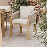 FSC 1 Roma 150cm Round Table w 6 Roma Dining Chairs Concrete Insert from Roseland Furniture
