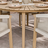 FSC 1 Roma 150cm Round Table w 6 Roma Dining Chairs Concrete Insert from Roseland Furniture