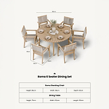 Roma FSC 6 Seater Round Sunray with Concrete Insert Dining Set with Roma Rope Stacking Chairs dimensions