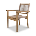 FSC 1 Roma 150cm Round Table w 6 Roma Rope Stacking Chairs Concrete Insert from Roseland Furniture