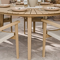 FSC 1 Roma 150cm Round Table w 6 Roma Rope Stacking Chairs Concrete Insert from Roseland Furniture