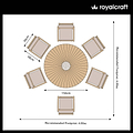 FSC 1 Roma 150cm Round Table w 6 Roma Rope Stacking Chairs Concrete Insert from Roseland Furniture