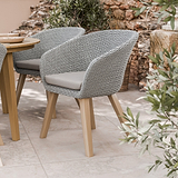 FSC 1 Roma 150cm Round Table w 6 Sol Dining Chairs Concrete Insert from Roseland Furniture
