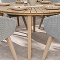 FSC 1 Roma 150cm Round Table w 6 Sol Dining Chairs Concrete Insert from Roseland Furniture