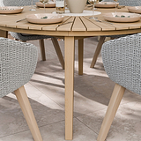 FSC 1 Roma 150cm Round Table w 6 Sol Dining Chairs Concrete Insert from Roseland Furniture
