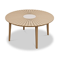 FSC 1 Roma 150cm Round Table w 6 Sol Dining Chairs Concrete Insert from Roseland Furniture