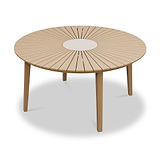 FSC 1 Roma 150cm Round Table w 6 Sol Dining Chairs Concrete Insert from Roseland Furniture