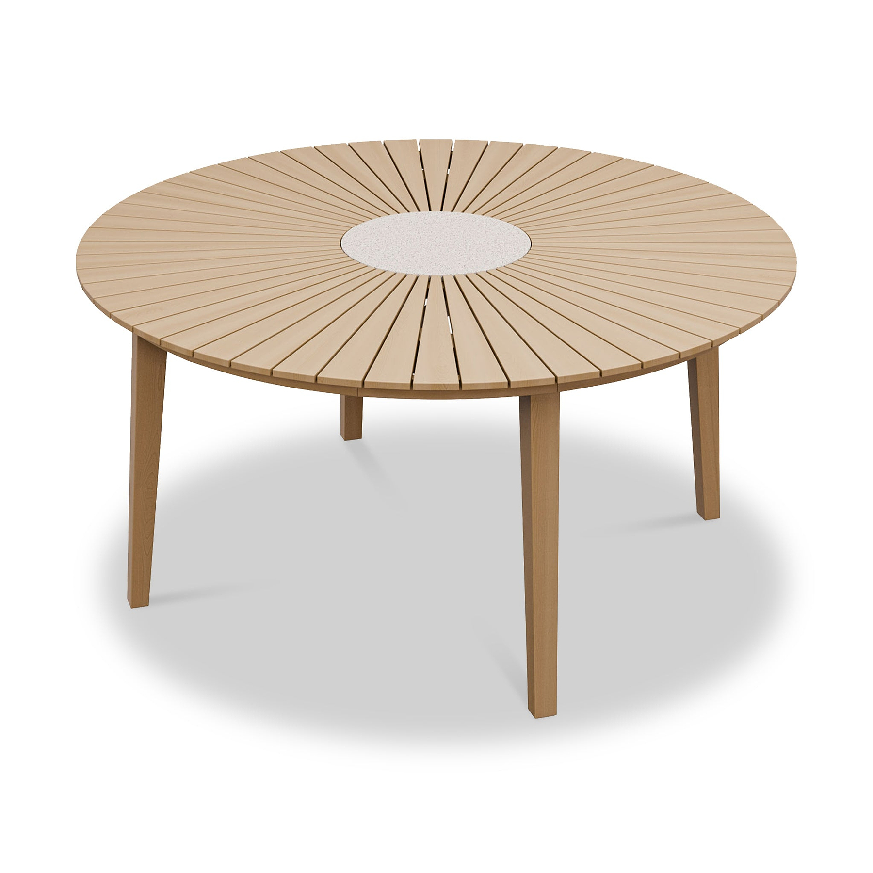 FSC 1 Roma 150cm Round Table w 6 Sol Dining Chairs Concrete Insert from Roseland Furniture