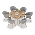 Roma FSC 6 Seater 150cm Round Sunray with Concrete Insert Dining Set with 6 Sol Dining Chairs