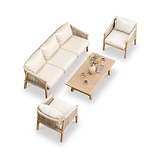 Roma FSC 5 Seater Triple Lounge Set with Rectangular Coffee Table