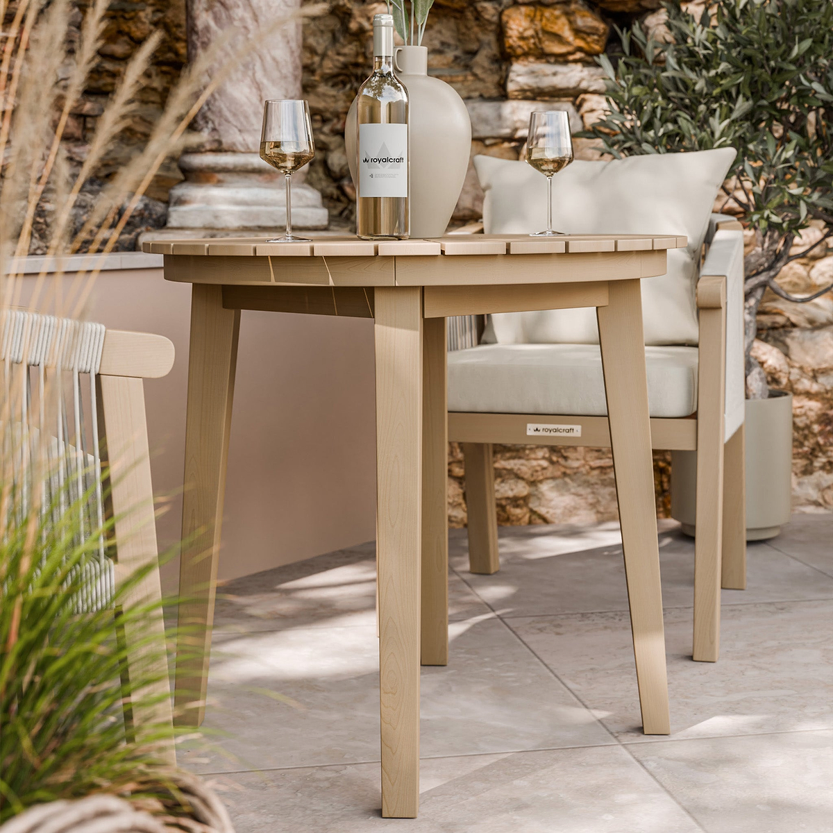Roma FSC Sunray Bistro Set 80cm Table with 2 Roma Dining Chairs