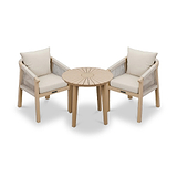 Roma FSC Sunray Bistro Set 80cm Table with 2 Roma Dining Chairs