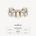Roma FSC Sunray Bistro Set 80cm Table with 2 Roma Dining Chairs