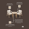 Roma FSC Sunray Bistro Set 80cm Table with 2 Roma Dining Chairs