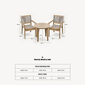 Roma FSC 80cm Sunray Bistro Set with 2 Stacking Rope Chairs
